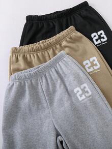 3pcs/Set Casual Graphic Print Sweatpants For Tween BoySuitable For Autumn/Winter Daily, Commuting, School, Sports Wear, Multi-Color & Style Options - Multicolor - View 5