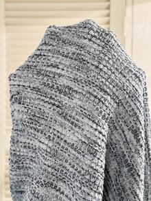 SHEIN 2pcs/Set Maternity Grey Sleeveless Dress + Blue Button Front Jacket, Casual Outfit - Blue - View 8