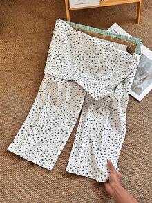 GlowEve Casual Ditsy Floral Elastic Waist Versatile Pants - Multicolor - View 2