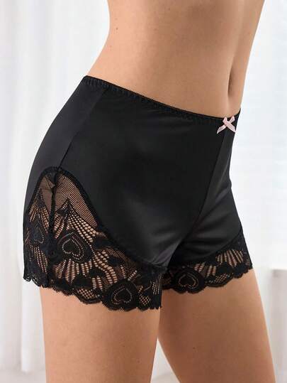 Ocili Women's Sexy Lace Patchwork Briefs, Thin Black Panties