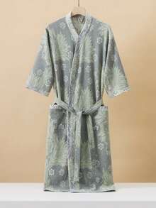 1 chiếc, Áo choàng tắm dài kiểu cổ điển, Áo choàng tắm bằng vải cotton gạc nguyên chất, Áo choàng tắm mùa hè, Thấm hút tốt, nhanh khô, Áo choàng tắm nữ, Khăn tắm có thể mặc được, Đồ ngủ mùa xuân và mùa hè, Vải gạc đôi, Đồ dùng phòng tắm, Đồ gia dụng - nhiều màu - Xem 39