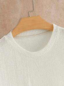 HIMLAND Men's Letter Graphic Round Neck Short Sleeve Casual T-Shirt - Apricot - View 13