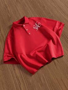 TOKVUE 男士Polo衫 - 紅色 - 查看 7