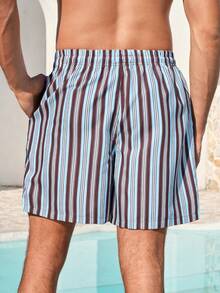 Manfinity VDAYZ Men's Drawstring Waist Striped Casual Beach Shorts Matching Couple Swimwear Couple Bathing Suit Set Boyfriend And Girlfriend Matching Swimsuits Print Stripe Swimwear Matching Couple Swimsuits Couple Bathing Suit Set His And Hers Swimsuits Couple Beachwear Men Swim Trunks Couple Men And Women Matching Swimwear Striped Swimwear Couples Matching Swimwear His And Hers Swim Wear - Multicolor - View 3