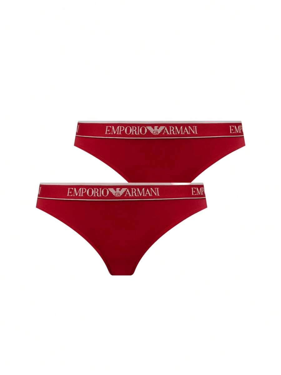 Armani 2 Pack Women's Briefs - Red/Red - View 1