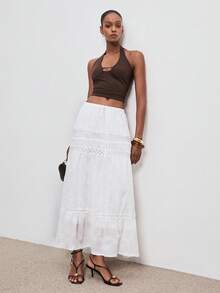 ATUI Studio Chân váy họa tiết trơn màu thường ngày dành cho nữ - trắng - Xem 1