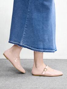 CUCCOO BIZCHIC Zapatos planos de mujer versátiles, de moda sencilla y generosa, para el tiempo libre, el trabajo y el transporte - Rosa claro. - Ver 3