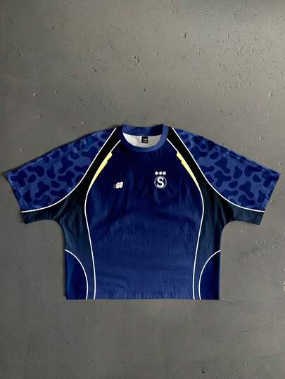 Manfinity ZONE917 Boxy Cropped Loose Hiphop Street Style Colorblock Leopard Print Short Sleeve T-Shirt, For Street Style Enthusiasts, Gift For Boyfriend, Rappers Jersey Sports Jersey