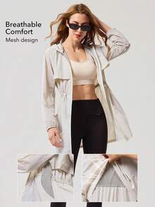 OutZeal 女士防晒外套 夏季露营徒步 防紫外线 透气长款户外上衣 - 灰色 - 查看 2