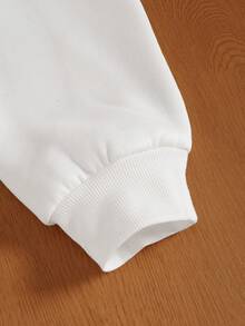 TOKVUE Men's Long Sleeve Half-Zip Casual Fashionable Versatile Daily Hoodie Set - White - View 6