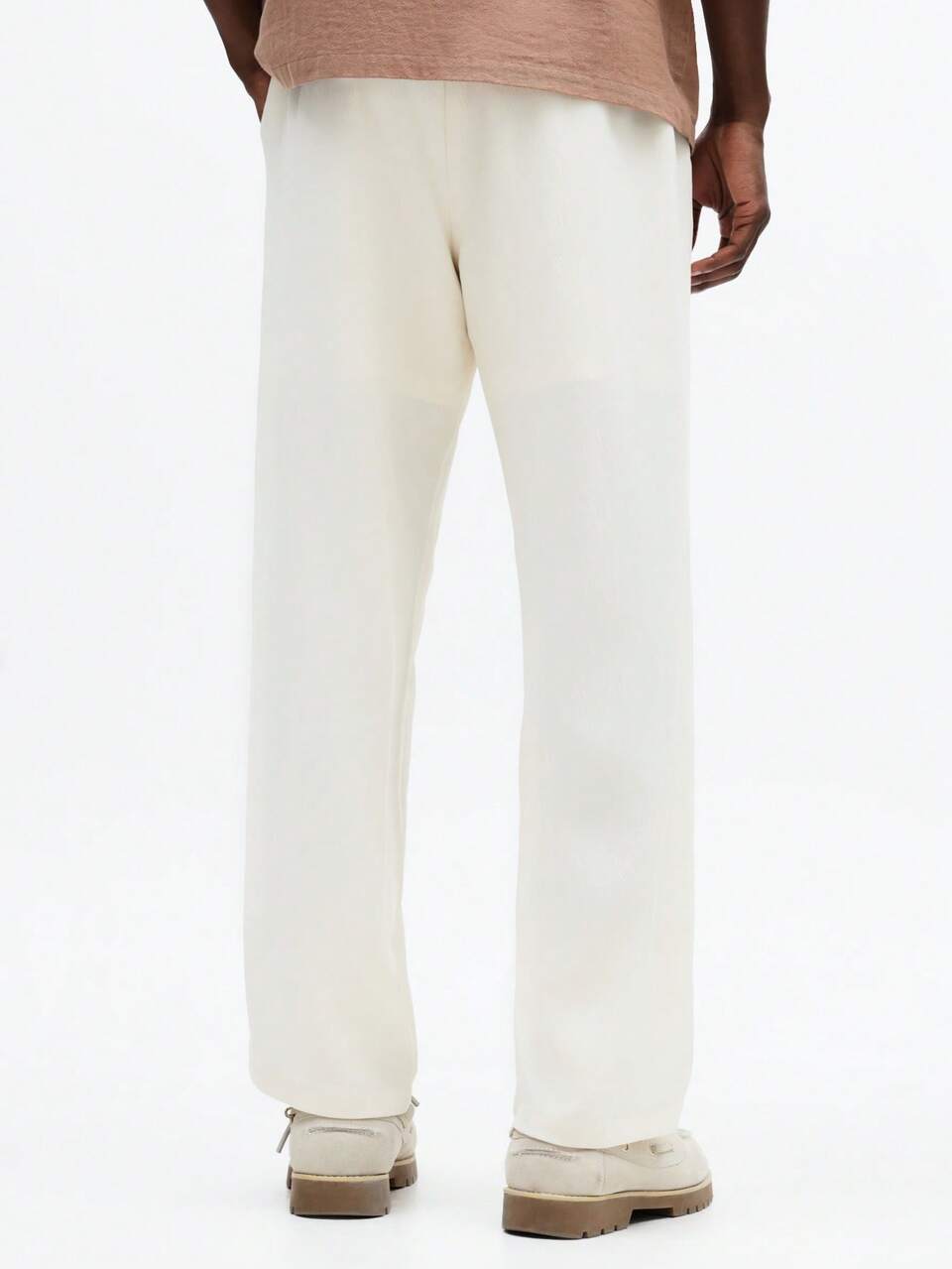 SUMWON Relaxed Drawstring Waist Casual Pants Straight Leg Full Length Everyday Wear Comfortable Loose Fit Elastic Waistband Sweatpants Loungewear