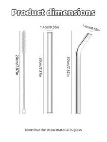 Bộ 4 ống hút trà sữa trân châu bằng thủy tinh, kèm 1 cọ vệ sinh, dùng cho trà sữa trân châu, sinh tố, đồ dùng nhà bếp, quà Giáng sinh. - Trong sáng - Xem 10