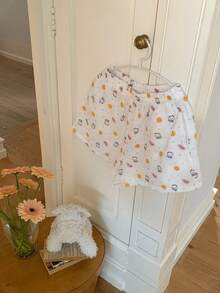 DAZY Cute Cartoon Bear & Fruit Print Textured Fabric Short Women Pajama Bottoms - White - View 13