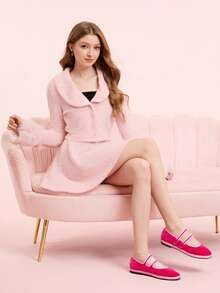 CUCCOO DOLLMOD 女士时尚百搭休闲简约平底鞋 - 粉色 - 查看 6