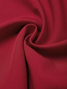 SHEIN Franclia 2026春秋新款复古法式高端深V领灯笼袖网纱串珠腰部褶裥A字连衣裙。优雅约会装扮，女士情人节礼服 - 紅色 - 查看 6