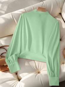 GlowEve Ladies' Elegant And Commuter Autumn Shirts - Mint Green - View 2