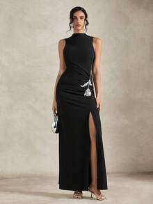 Briarwyn New Women's Sleeveless Fitted Elegant Dress, Suitable For Gatherings And Parties - Black - View 3