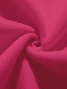 EMERY ROSE Plus Size Women's Heart-Shape Printed Round Neck Long Sleeve Sports Casual Sweatshirt Pullover - Hot Pink - View 3