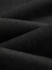 Manfinity ZONE917 Quần Jeans Ống Rộng Túi In Chữ Thường Ngày Cho Nam - màu đen - Xem 4