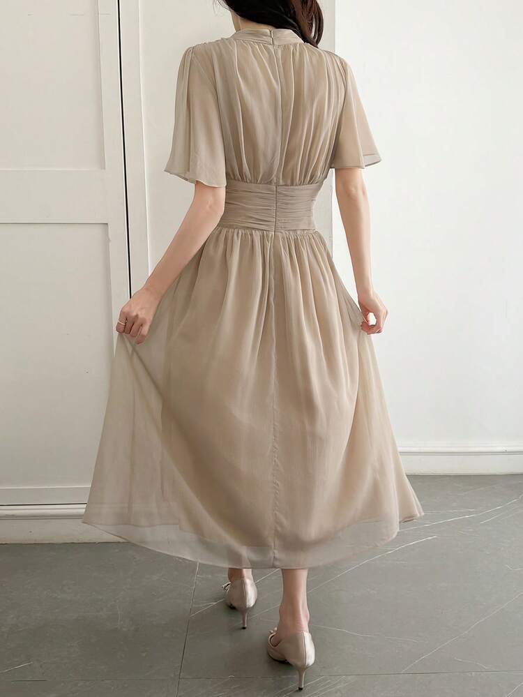 Elegant Goddess Pleated Chiffon Flowing Dress For Women Sundress