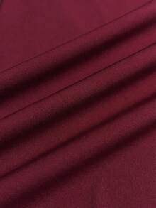 Franclia Women's French Minimalist Style, Woven Solid Burgundy, Romantic Date Dress, Crossover V-Neck, Puff Sleeves, Pleated Waist, Slit, Elegant Women's Dress, Women's Wedding Guest Dress, Bridesmaid Dress, Elegant Party Dress, Valentine's Day Date Dress, Valentine's Day Outfit, Red Dress, Summer Dress, Women's Long Summer Dress, Valentine's Day, Valentine's Day Clothing, Valentine's Day Outfit, New Summer Women's Dressgraduation Season Attire, Fashionable Casual Commuter Wear, Business Office Wear, Versatile And Stylish Everyday Casual Wear, Urban Teacher's Professional Attire - Burgundy - View 4