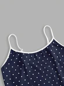 Resyla Women's Vacation Polka Dot Print High Stretch Knit Strap Ultra Long Slim Bodycon Long Maxi Cami Dress - Multicolor - View 4