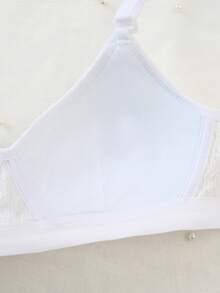 3pcs/Set Teen GirlWireless Comfortable Non-Removable Cup Adjustable Strap Bras - White - View 4