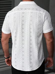 VENTUSAIL Áo sơ mi nam tay ngắn, màu trơn, cài cúc phía trước, kiểu dáng thường ngày, đa năng, thích hợp cho mùa xuân/hè. - trắng - Xem 2