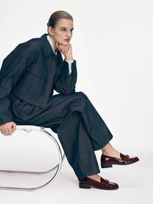 Mnmlis Women's Fashion Versatile Commuting Burgundy Flat Loafers, Retro British Style Fringe Flat Shoes - Burgundy - View 9