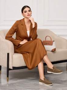 Sleekvia 女士百搭时尚平底鞋，适合日常穿着 - 杏色 - 查看 6