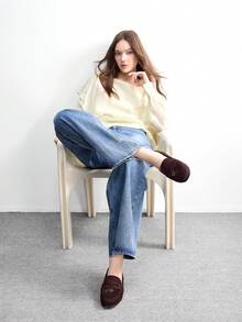 CUCCOO BIZCHIC Giày bệt nữ, giày đi nghỉ mát, giày mùa hè, giày mùa xuân, giày cho kỳ nghỉ xuân, lễ Phục sinh, Giáng sinh. - Vải nhung nâu - Xem 4