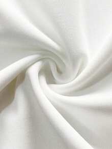 Franclia Women's New Strapless Contrast Trim Metal Buckle Waist Belt Flared Short Dress - White - View 3