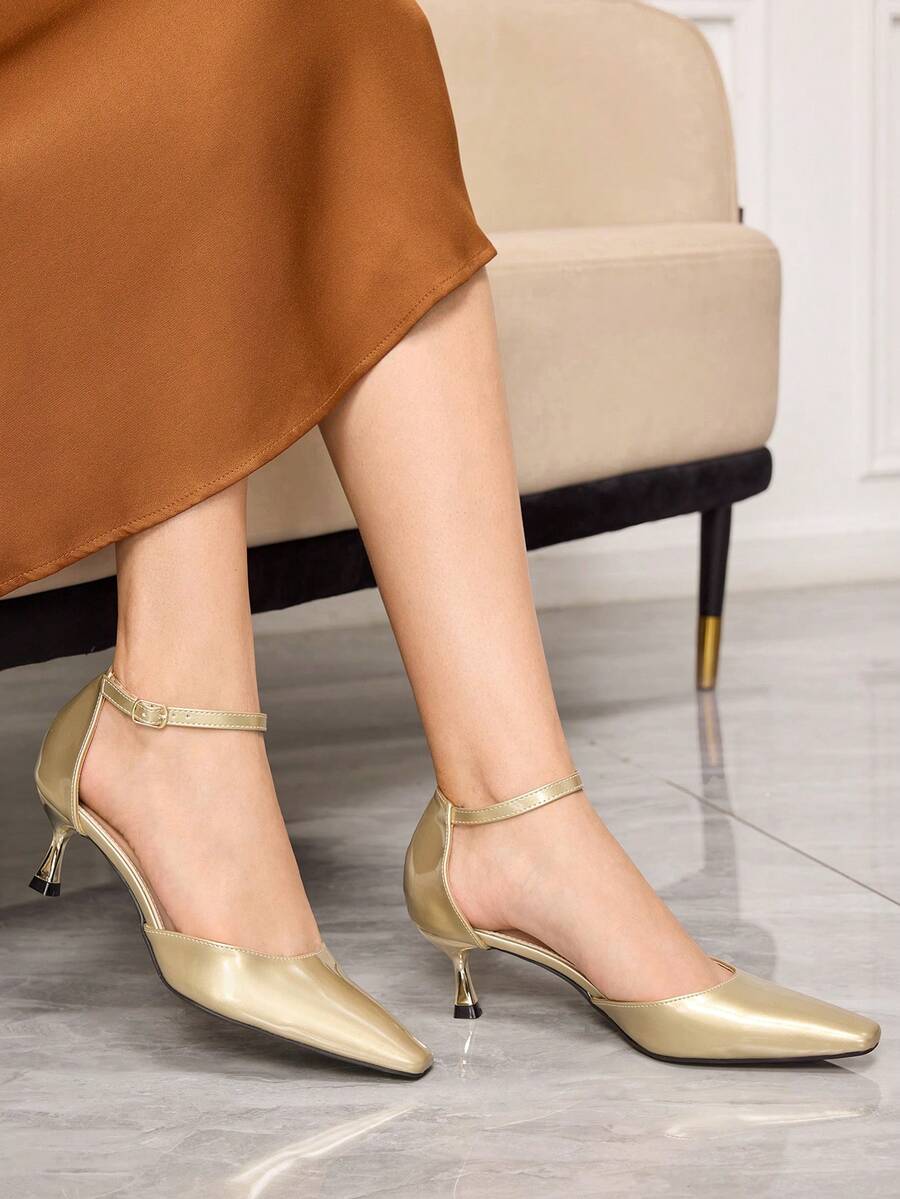 Sleekvia Women Heeled Sandals - Gold - View 1