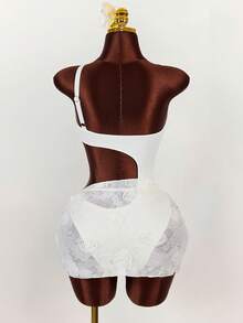 Amplova 女士镂空腰部金属装饰性感三角连体泳衣 - 綠色 - 查看 2