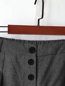 Franclia 大码女士商务/休闲宽松阔腿修身长款西装裤 - 深灰色 - 查看 6