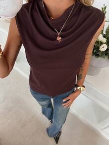 Livesso Women Tank Tops & Camis - Coffee Brown - View 5
