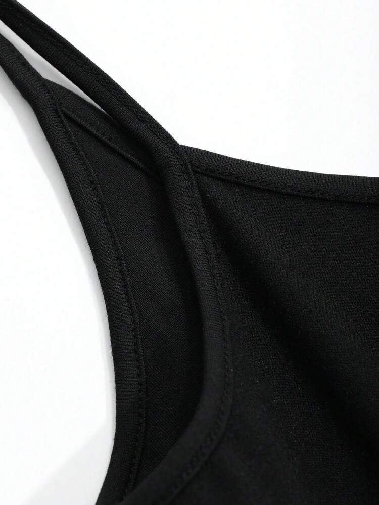 Women's Casual Solid Color Backless Camisole, Versatile For Summer Crop Tops Women