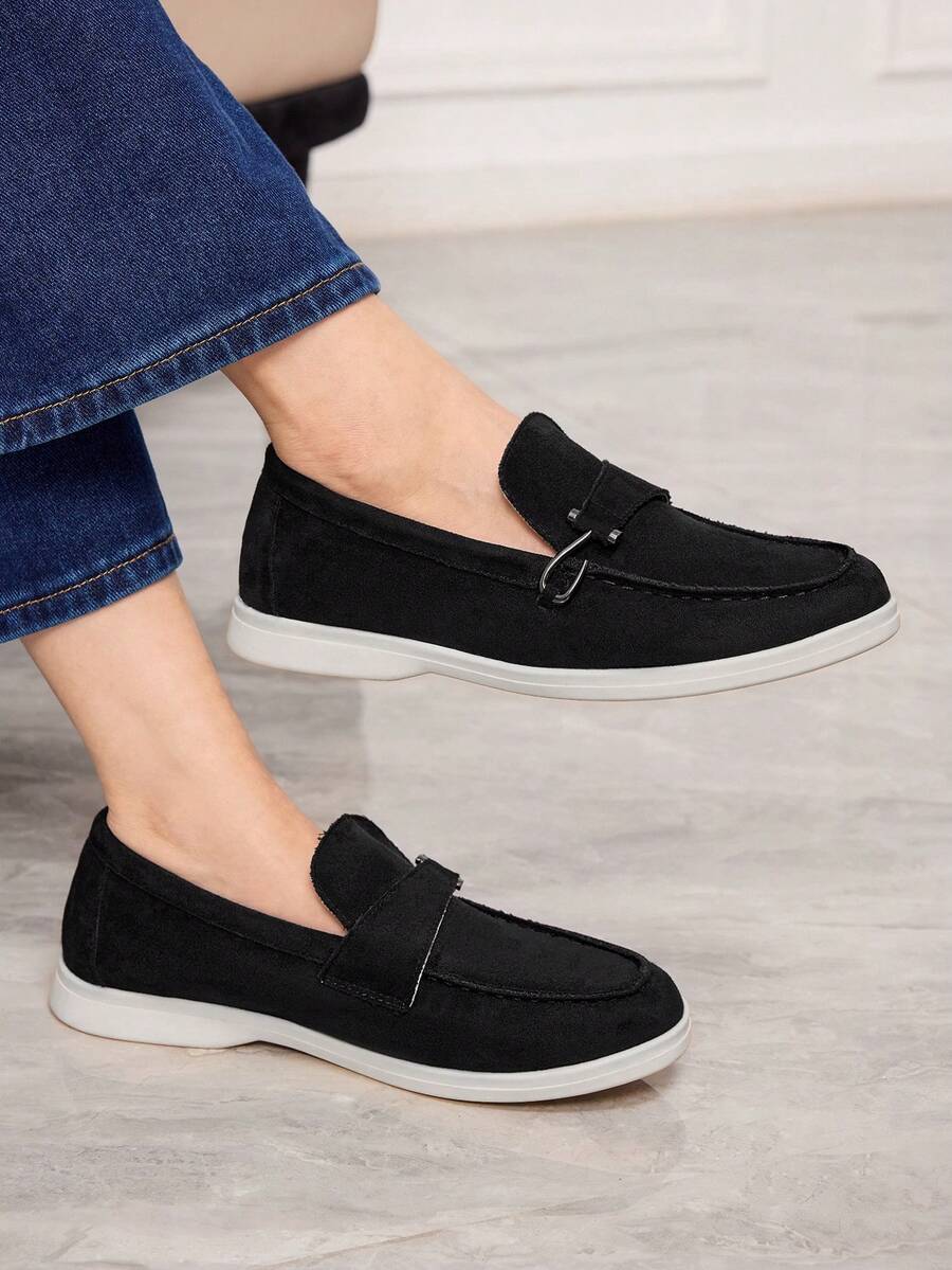 Sleekvia 女士休闲百搭通勤简约平底鞋 - 黑色 - 查看 1