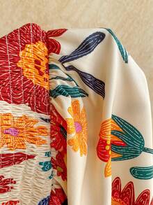 Soleia 女士夏季度假印花系带打结腰身连衣裙 - 彩色 - 查看 4