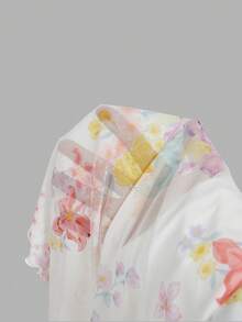 SHEIN MOD 女士印花修身优雅中长吊带裙 - Pearl White - 查看 10
