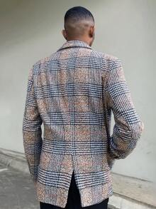 Ngobest Haus Ngobest Haus Plaid Men's Suit, Wedding Dress-Up, Casual Blazer - Coffee Brown - View 2