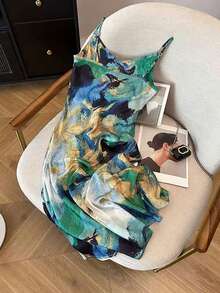 GlowEve Vestido de tirantes casual de vacaciones con estampado total para mujer - Multicolor - Ver 2