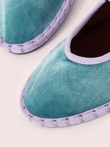 CUCCOO DOLLMOD Women's Fashionable Versatile Casual Commuter Contrast Trim Flats Spring Shoes - Ice Water - View 8