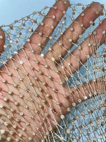 SHEIN DivaQ Women's Fashion Sexy Rhinestone Halter Top And Mini Skirt With Long Sleeve Top Party Outfit Set - Champagne - View 8