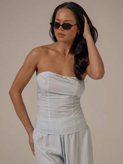 MUSERA Stripe Fitted Bandaeu Top Spring Summer Cute Cosy Cottage Core Spring Dew