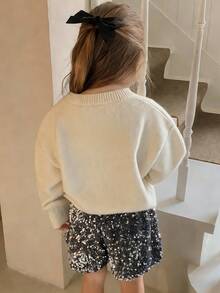 DAZY Girls (Small) Round Neck Korean Style Letter Casual Loose Long Sleeve Sweater - White - View 2