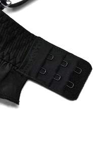 Ocili 100%纯棉刺绣花卉无钢圈文胸，浪漫简约设计，适合夏季度假穿着 - 黑色 - 查看 10