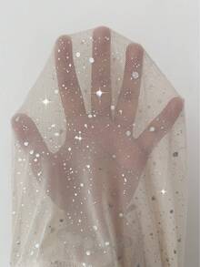 SHEIN Elenzya Women's Elegant French Mesh Foil Scoop Neck Sleeveless Halter Tie Camisole, Suitable For Daily Wear, Dates, And Partiess See Through Top Women Tops Sexy Sexy Clothes See Through Tops Bodysuit Top - Apricot - View 7