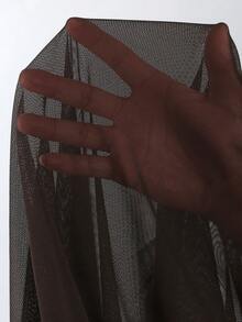 Swim Oasis Women's Solid Color Side Tie Waist Cover-Up & Mini Skirt Set, Vacation - Black - View 6
