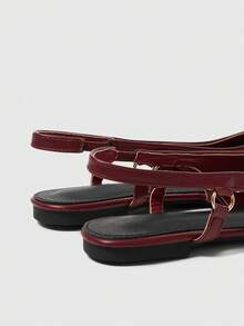 Sleekvia Women's Pointed Toe Casual Versatile Flat Shoes - Burgundy - View 7